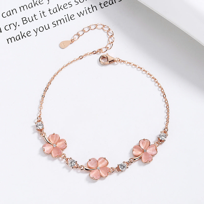 Bracelets en chaîne avec pierres précieuses en cristal d'opale pour femmes