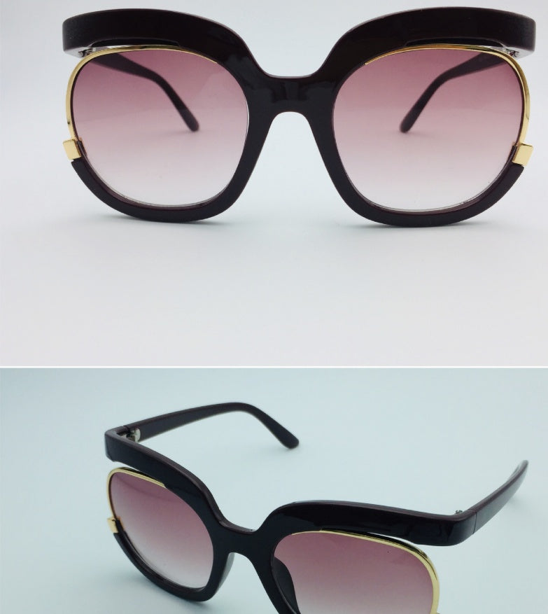 Lunettes de soleil volantes pour femmes, demi-monture œil de chat pour femmes