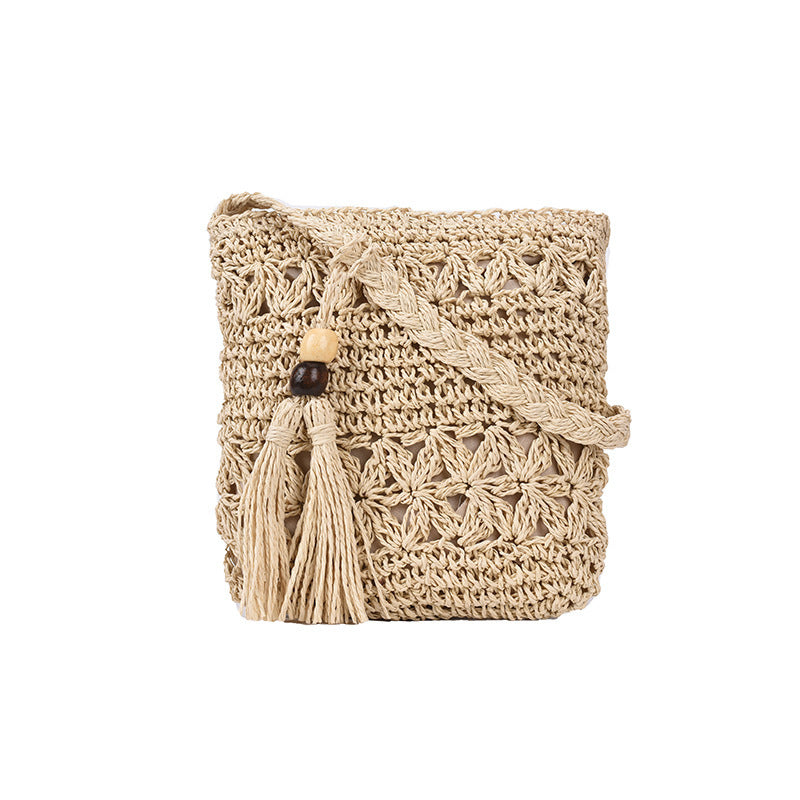 Petits sacs à bandoulière en paille tissés à la main pour femmes, pour les vacances d'été et la plage