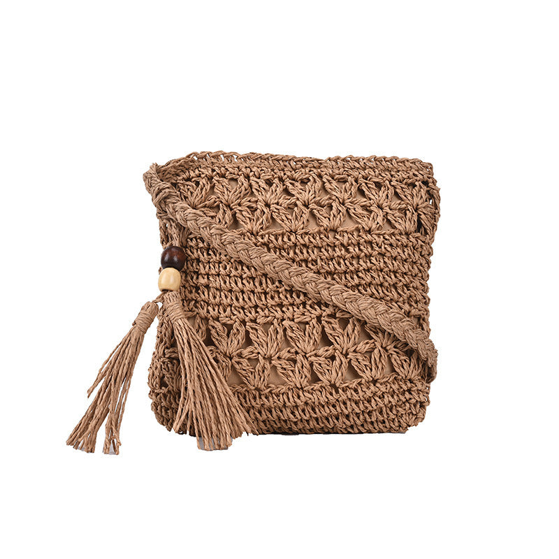 Petits sacs à bandoulière en paille tissés à la main pour femmes, pour les vacances d'été et la plage