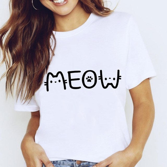 T-shirt Harajuku pour femme, haut blanc avec étoile