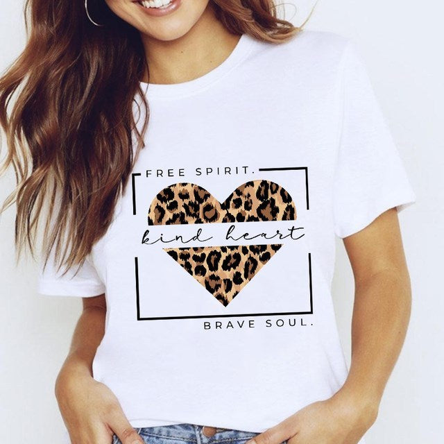 T-shirt Harajuku pour femme, haut blanc avec étoile