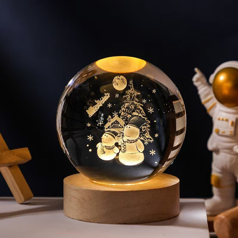Mini lampe de nuit boule de cristal, lumière d'ambiance, cadeau créatif nouveau et étrange