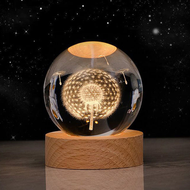 Mini lampe de nuit boule de cristal, lumière d'ambiance, cadeau créatif nouveau et étrange