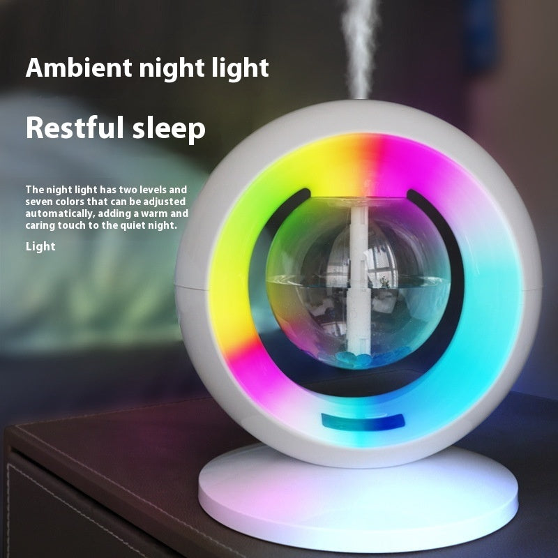 Horloge à brouillard épais, humidificateur, lampe de nuit colorée