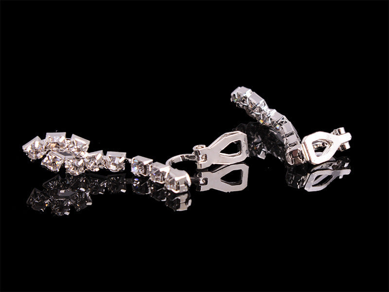 Ensemble de 4 colliers et boucles d'oreilles en strass, bague et bracelet, bijoux fantaisie pour femmes