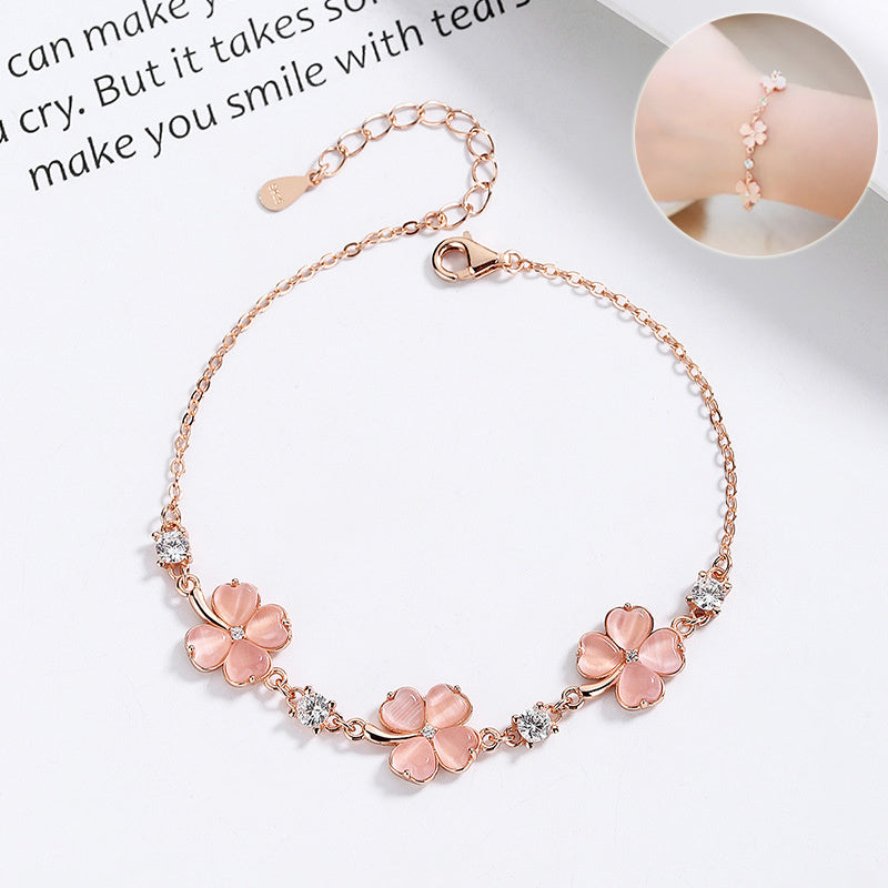 Bracelets en chaîne avec pierres précieuses en cristal d'opale pour femmes