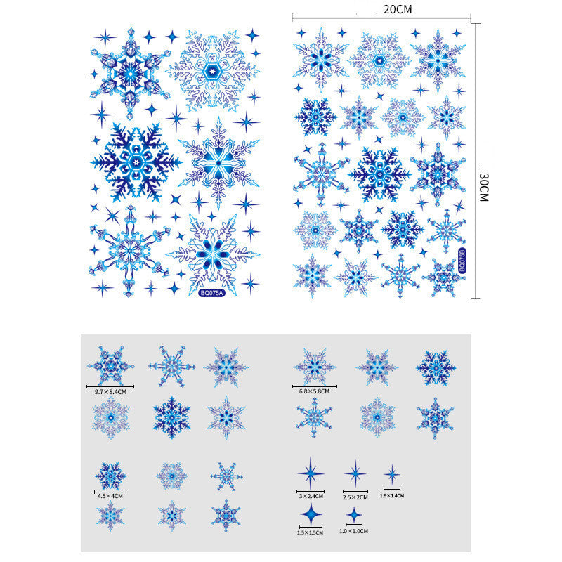 Autocollants de Noël en forme de renne et de flocon de neige pour décoration de fenêtre et de mur de Noël pour chambre d'enfant