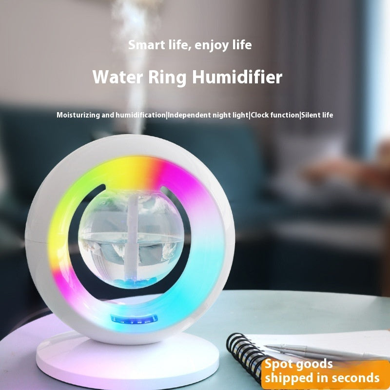 Horloge à brouillard épais, humidificateur, lampe de nuit colorée