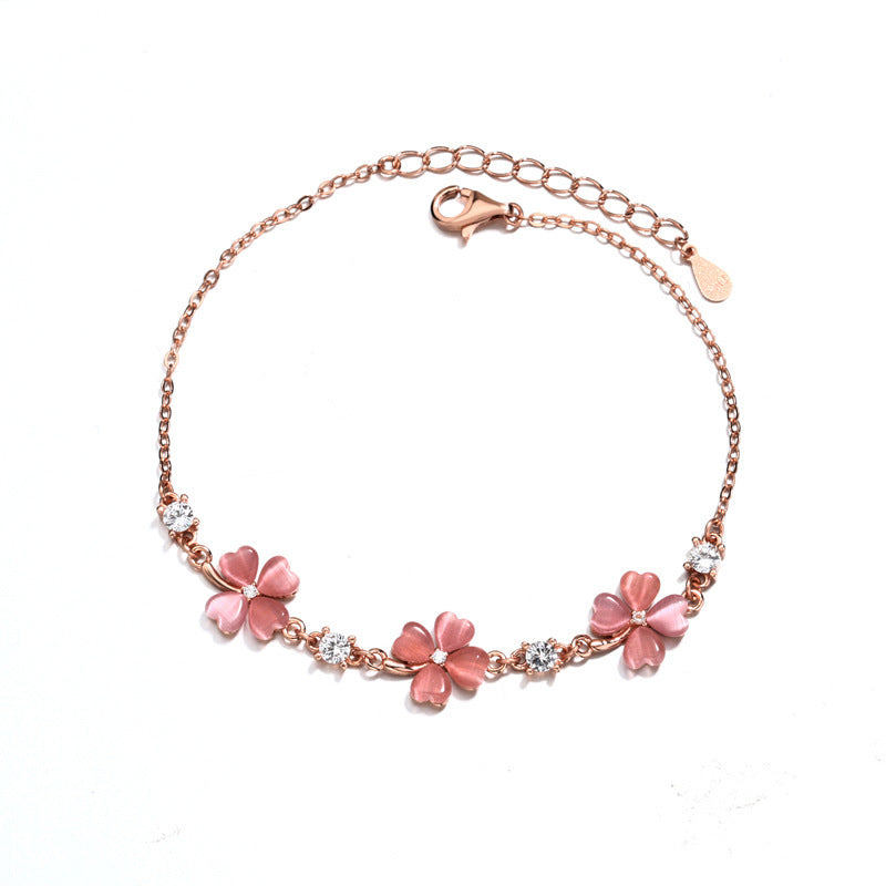 Bracelets en chaîne avec pierres précieuses en cristal d'opale pour femmes
