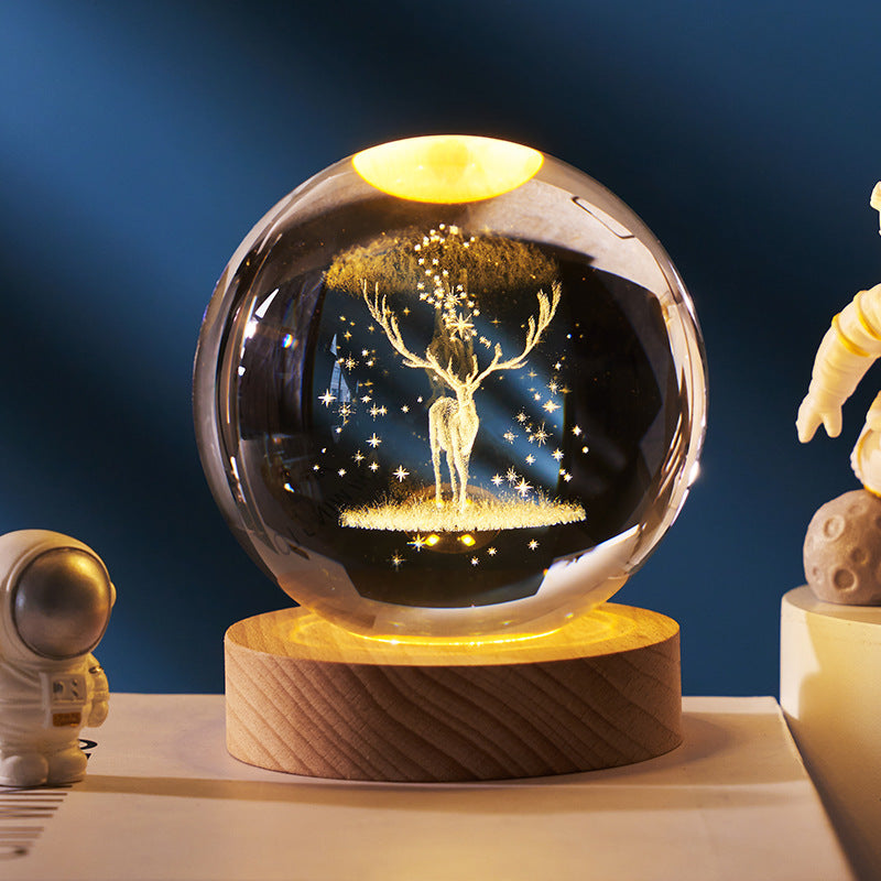 Mini lampe de nuit boule de cristal, lumière d'ambiance, cadeau créatif nouveau et étrange
