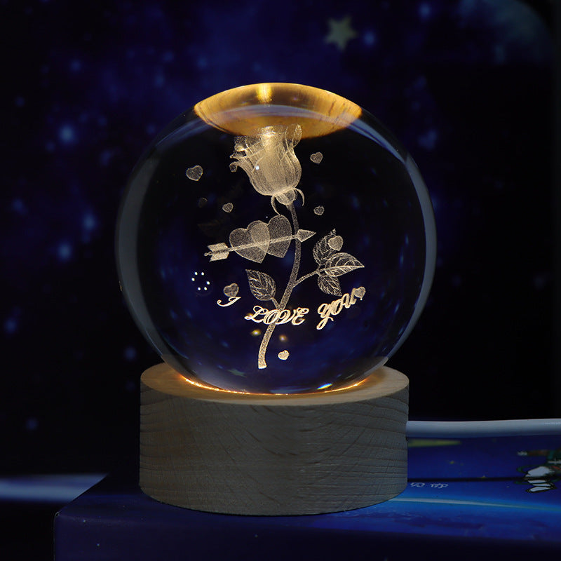Mini lampe de nuit boule de cristal, lumière d'ambiance, cadeau créatif nouveau et étrange