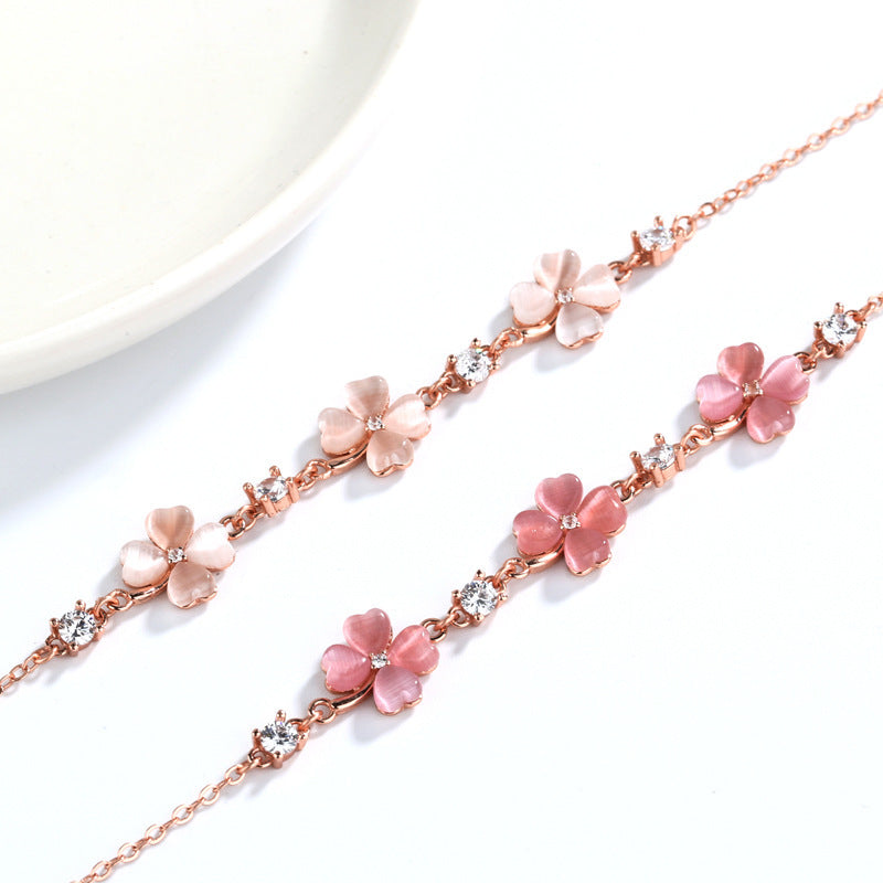 Bracelets en chaîne avec pierres précieuses en cristal d'opale pour femmes