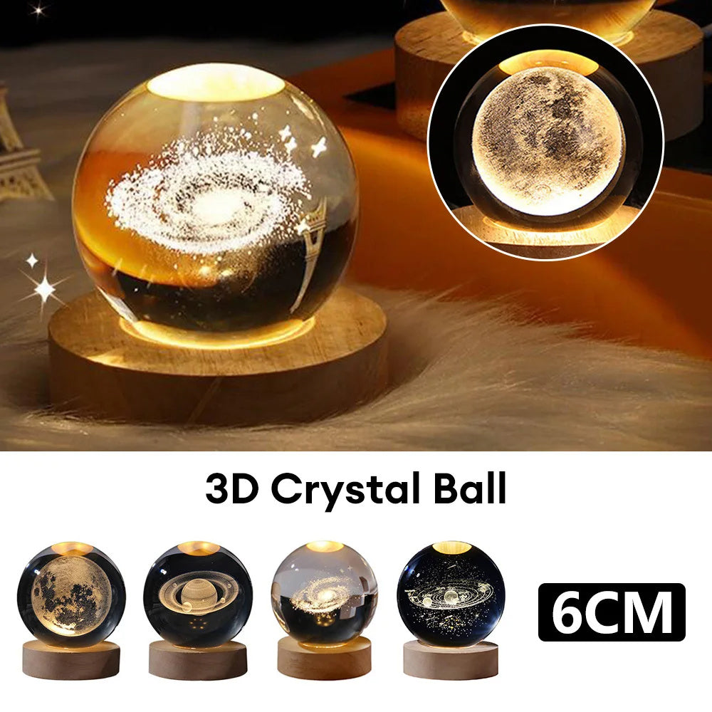 Mini lampe de nuit boule de cristal, lumière d'ambiance, cadeau créatif nouveau et étrange