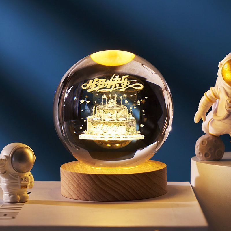 Mini lampe de nuit boule de cristal, lumière d'ambiance, cadeau créatif nouveau et étrange