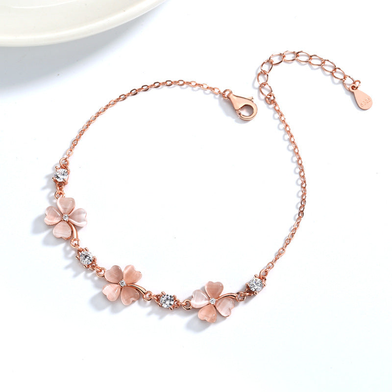 Bracelets en chaîne avec pierres précieuses en cristal d'opale pour femmes