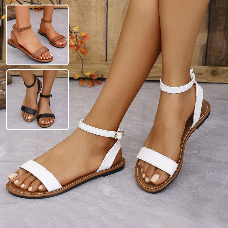 Sandales plates Ă bride unique, sandales simples et tendance