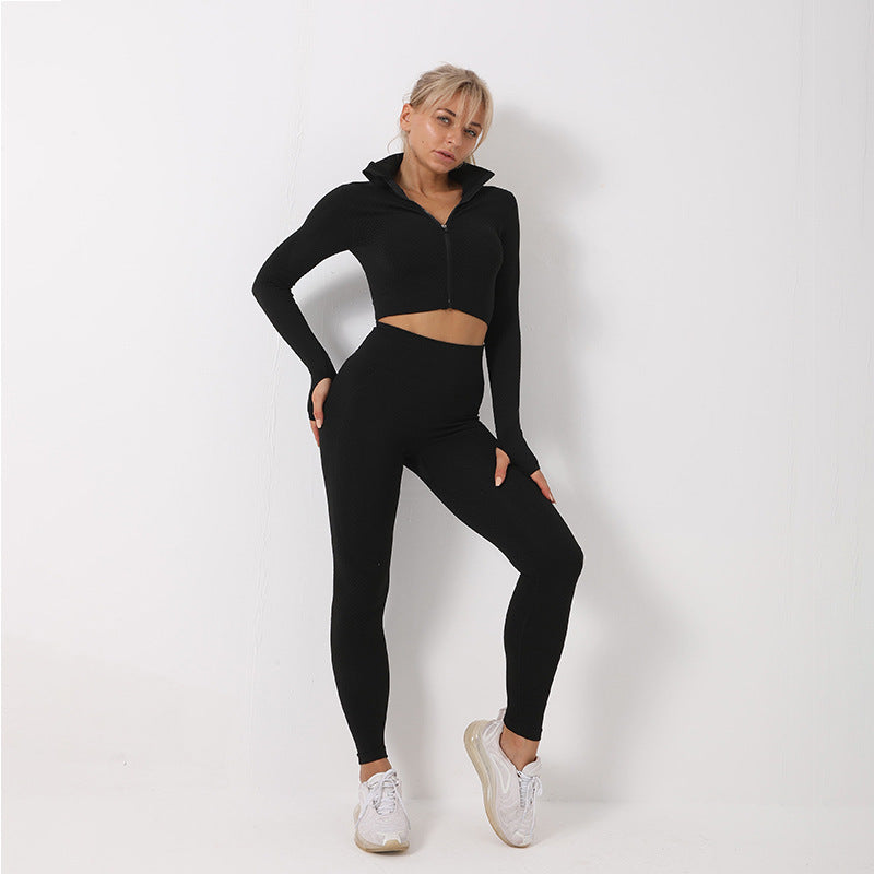 3 Piece Yoga Set, Seamless Sportswear, Women's Activewear
