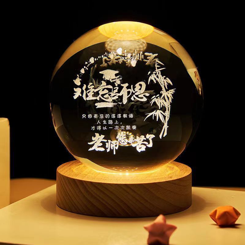 Mini lampe de nuit boule de cristal, lumière d'ambiance, cadeau créatif nouveau et étrange