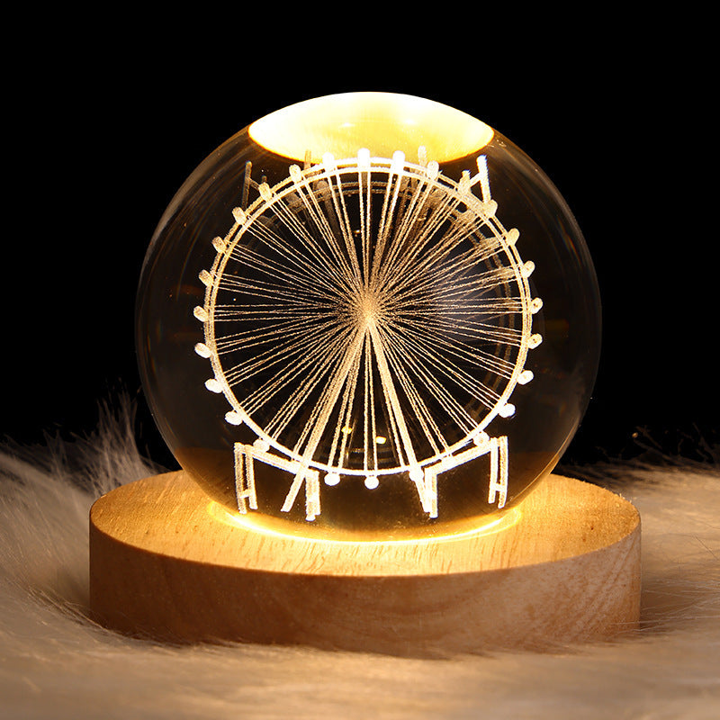 Mini lampe de nuit boule de cristal, lumière d'ambiance, cadeau créatif nouveau et étrange