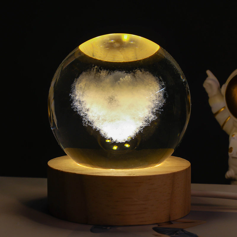 Mini lampe de nuit boule de cristal, lumière d'ambiance, cadeau créatif nouveau et étrange