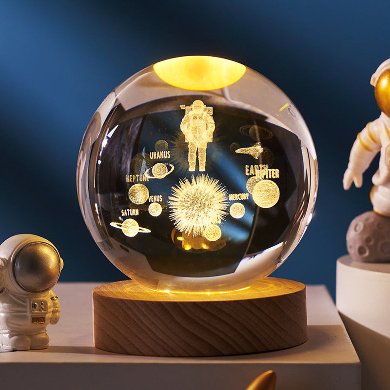 Mini lampe de nuit boule de cristal, lumière d'ambiance, cadeau créatif nouveau et étrange