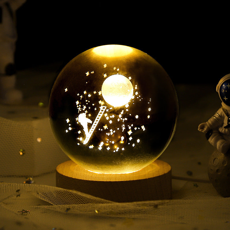 Mini lampe de nuit boule de cristal, lumière d'ambiance, cadeau créatif nouveau et étrange