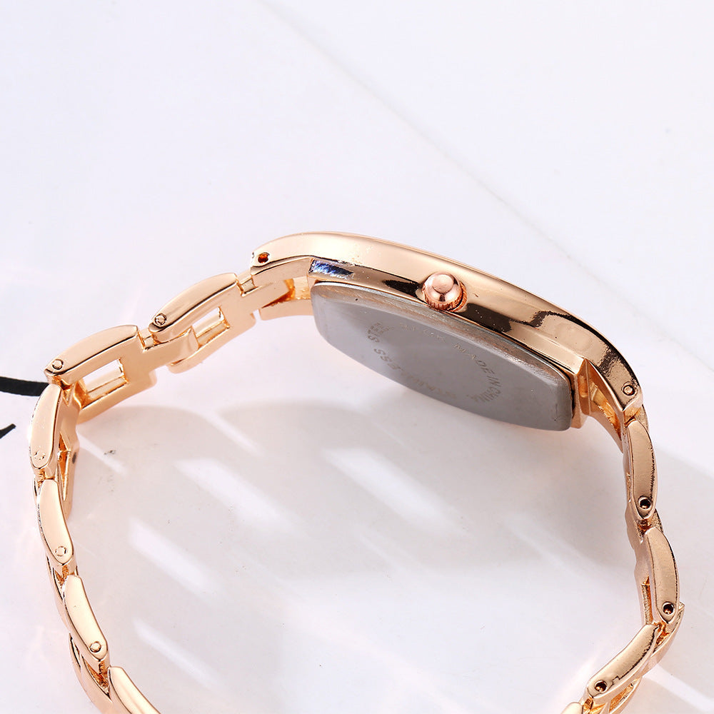 Montre à quartz simple et personnalisée pour femme avec diamant