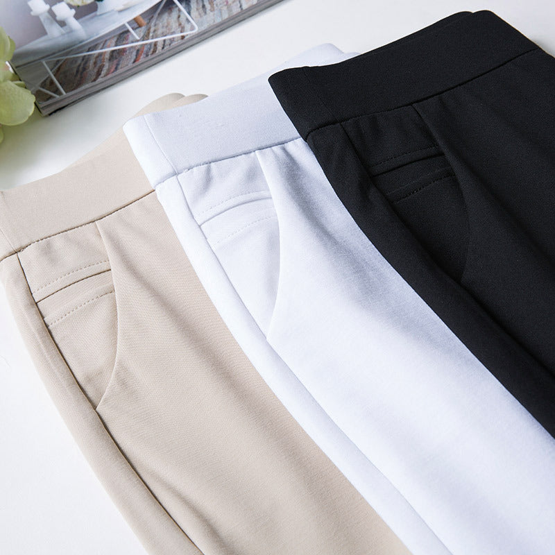 Pantalon de survêtement taille haute, coupe slim et jambe droite