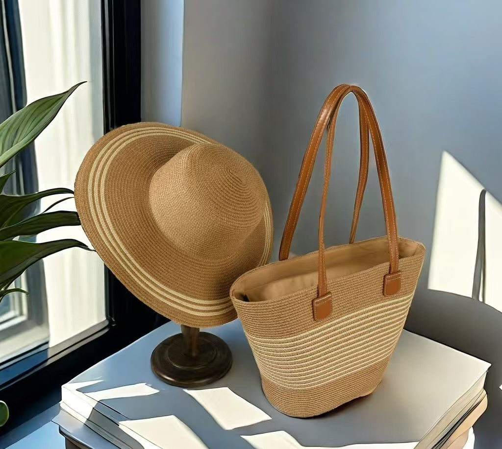 Ensemble de sacs de protection solaire avec chapeau de paille