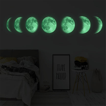 Autocollants muraux lumineux de carte de changement de lune