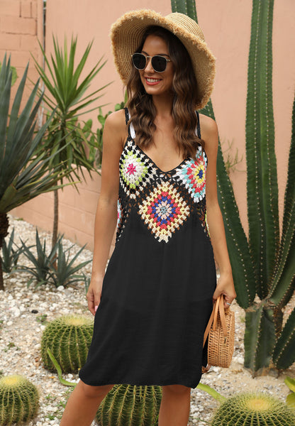 Robe à bretelles au crochet style bohème