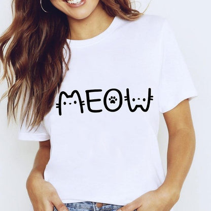 T-shirt Harajuku pour femme, haut blanc avec étoile