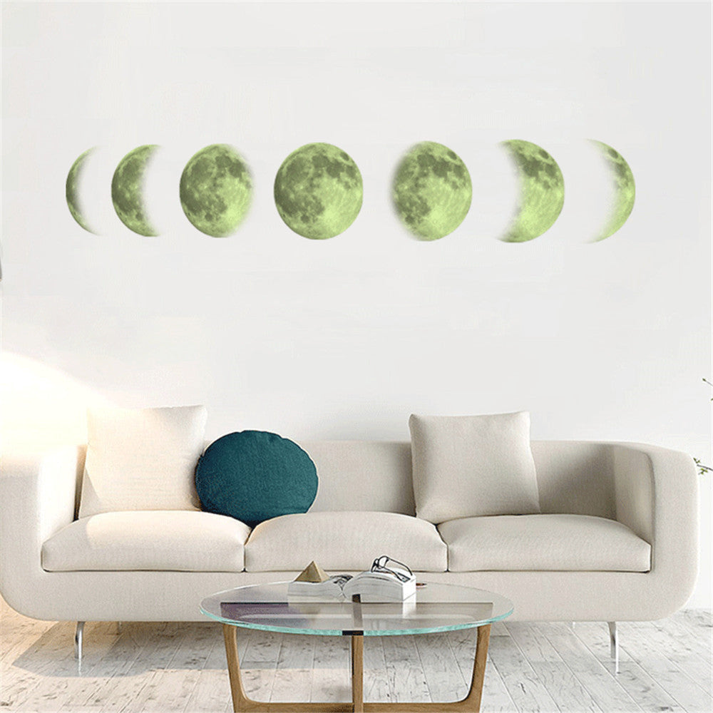 Autocollants muraux lumineux de carte de changement de lune