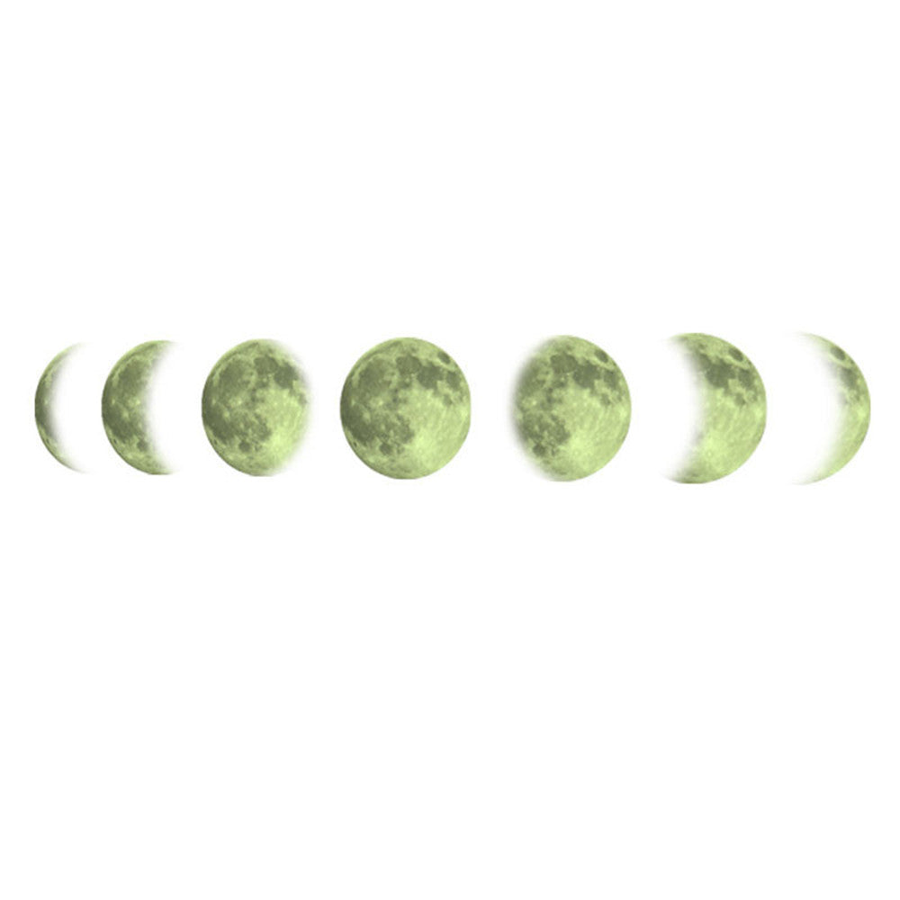 Autocollants muraux lumineux de carte de changement de lune