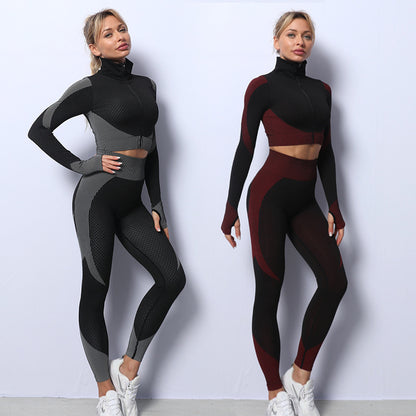3 Piece Yoga Set, Seamless Sportswear, Women's Activewear
