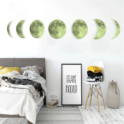 Autocollants muraux lumineux de carte de changement de lune
