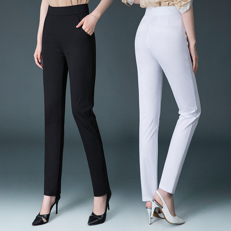 Pantalon de survêtement taille haute, coupe slim et jambe droite