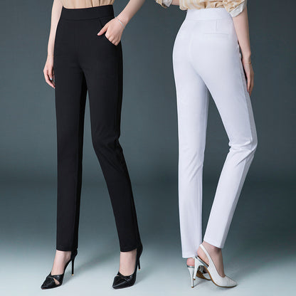 Pantalon de survêtement taille haute, coupe slim et jambe droite