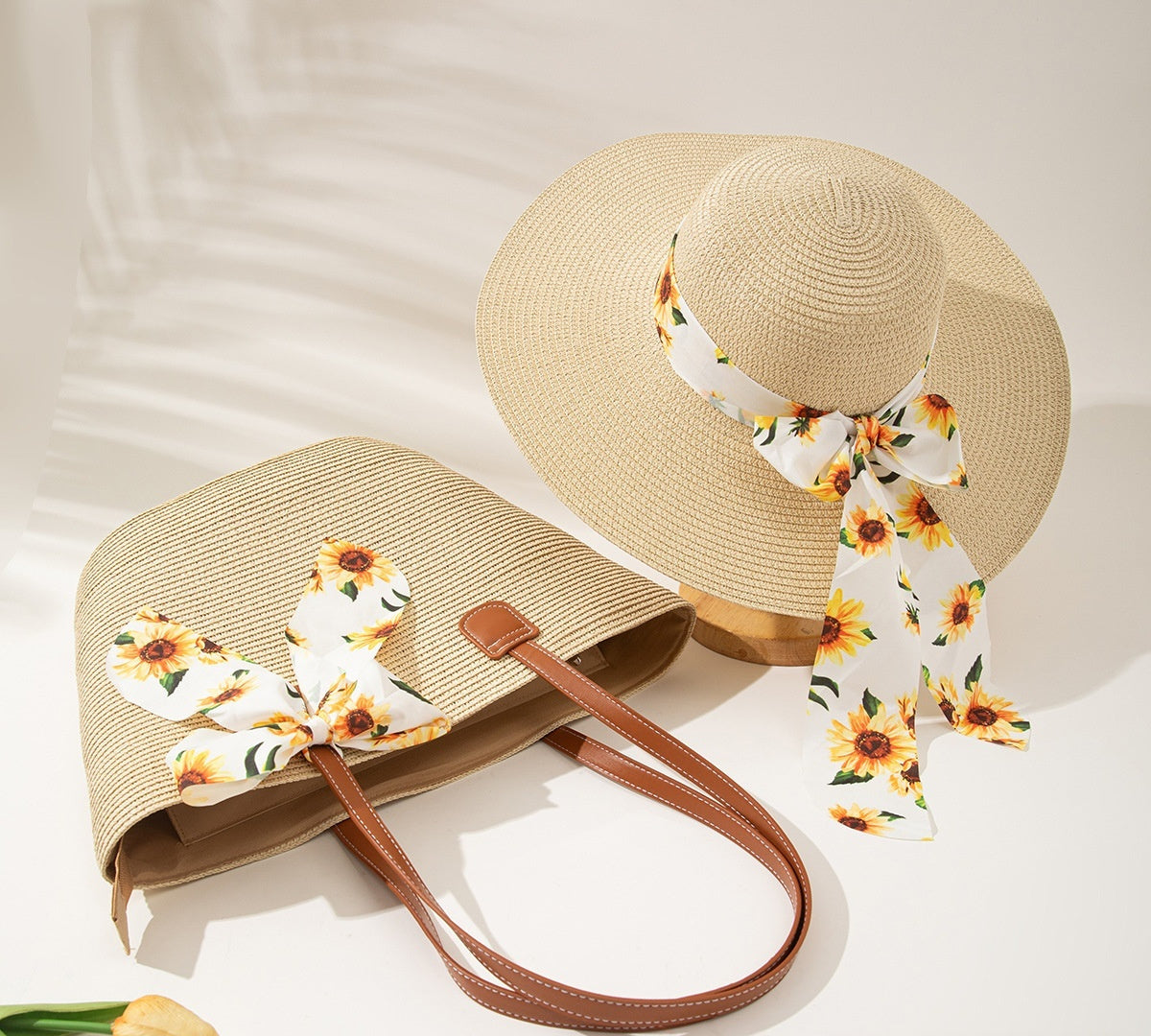 Ensemble de sacs de protection solaire avec chapeau de paille