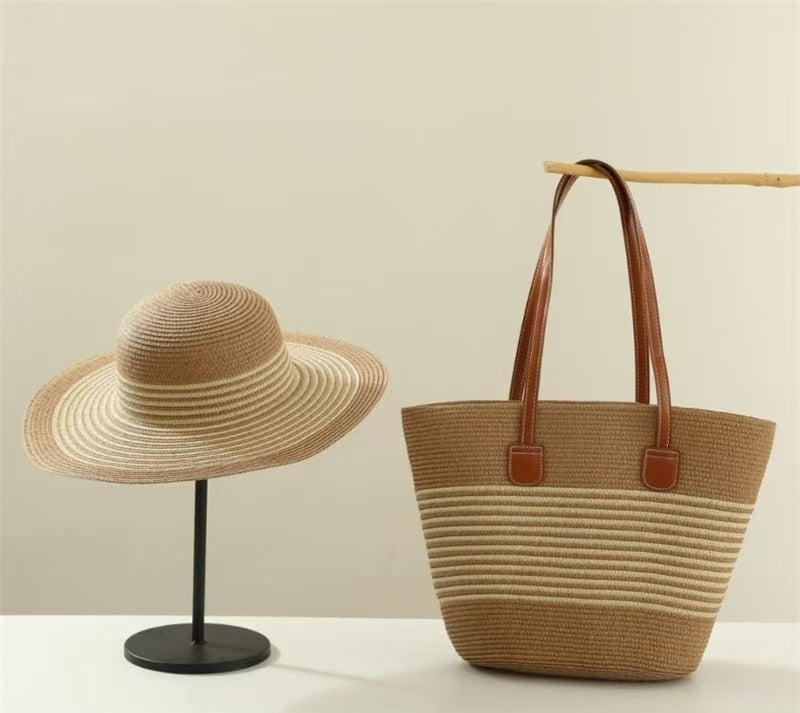 Ensemble de sacs de protection solaire avec chapeau de paille
