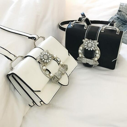 Sacs à main pour femme en cuir PU de haute qualité avec fermoir diamant