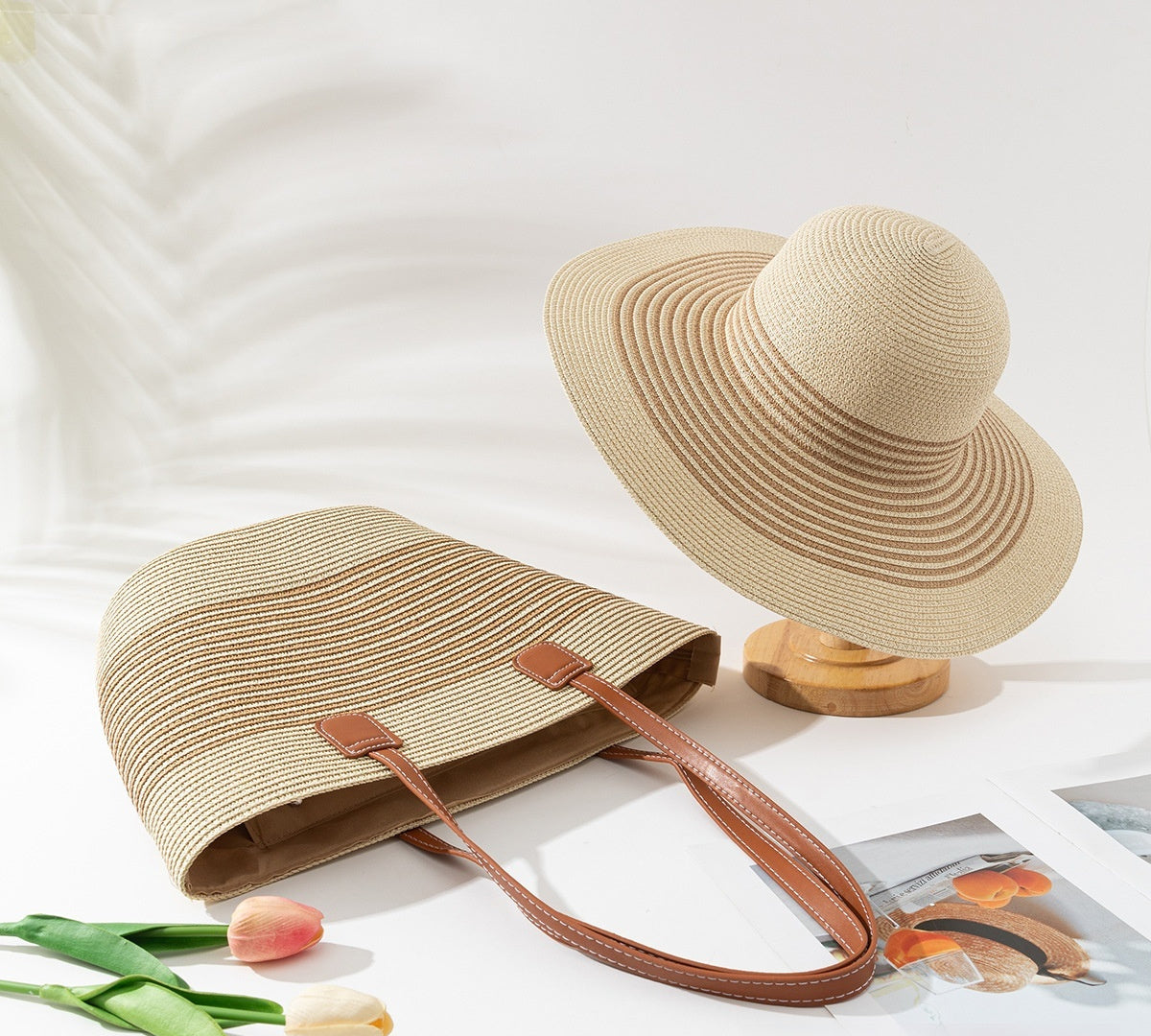 Ensemble de sacs de protection solaire avec chapeau de paille