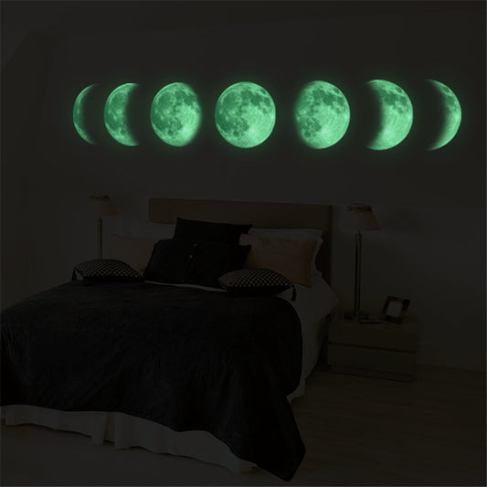 Autocollants muraux lumineux de carte de changement de lune