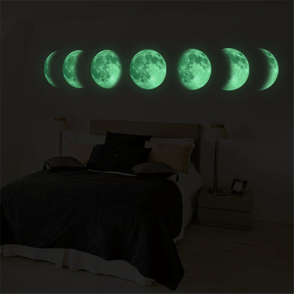 Autocollants muraux lumineux de carte de changement de lune
