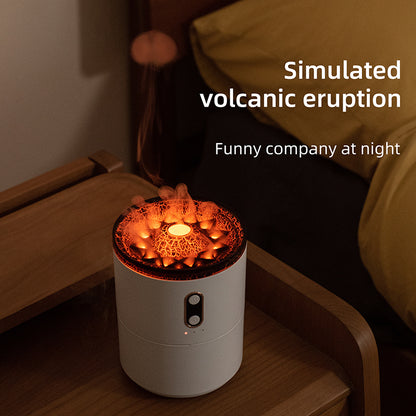 Humidificateur d'air portable avec diffuseur d'huiles essentielles aromatiques à flamme volcanique,