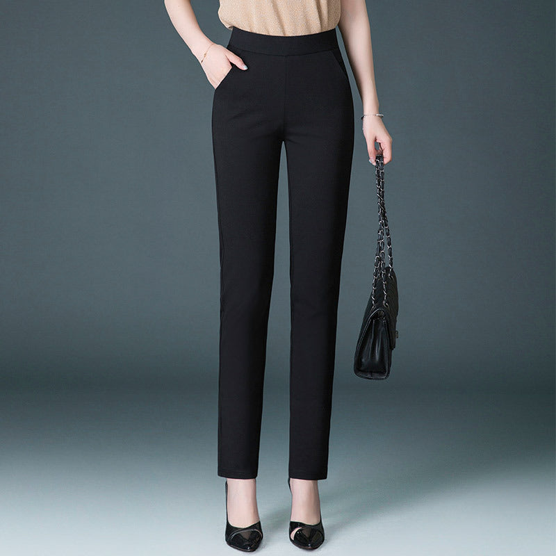 Pantalon de survêtement taille haute, coupe slim et jambe droite