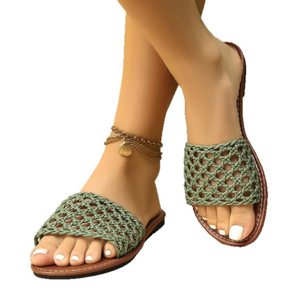 Chaussons en maille à bout carré pour femmes