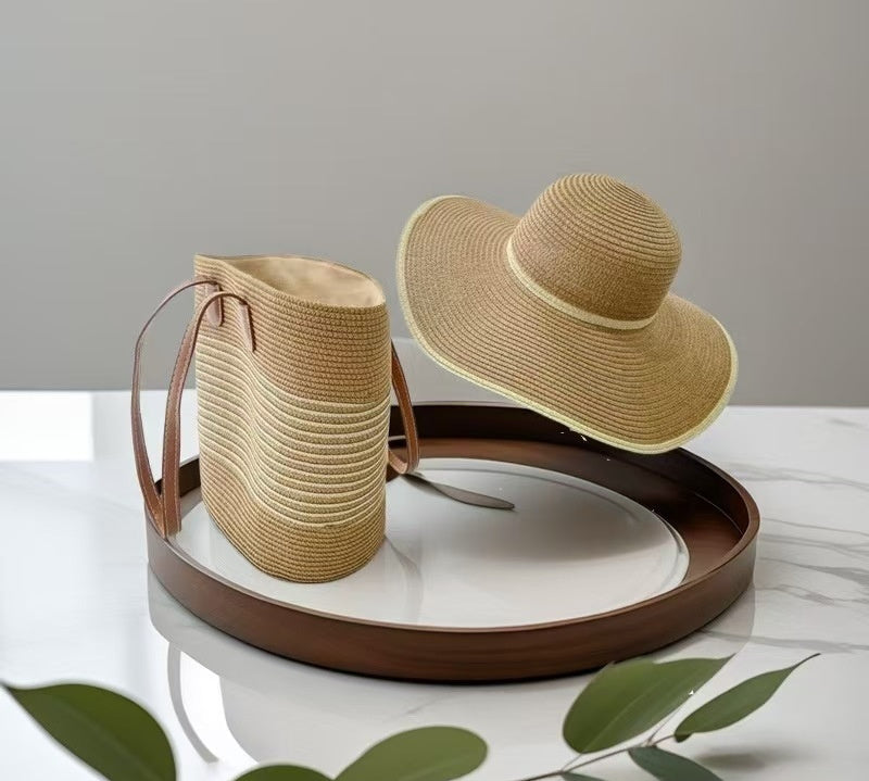 Ensemble de sacs de protection solaire avec chapeau de paille
