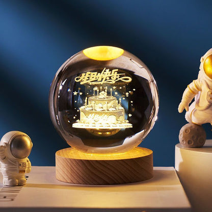 Mini lampe de nuit boule de cristal, lumière d'ambiance, cadeau créatif nouveau et étrange